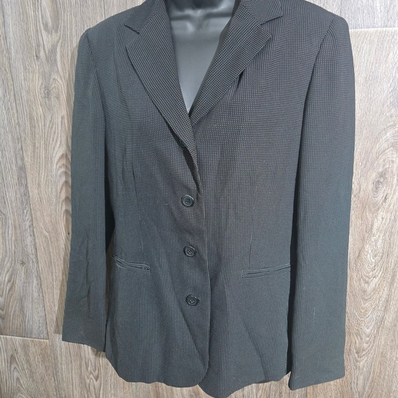 Evan Picone Blazer Women's Size 4 Business Career Jacket Black Gray - Picture 9 of 16